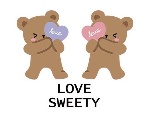 两只小熊矢量可爱卡通爱心小熊矢量简笔小熊画矢量可爱卡通动物矢量