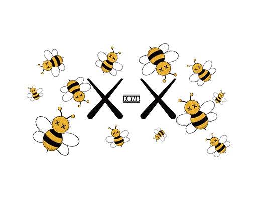 蜜蜂矢量卡通动物矢量黄色蜜蜂图案kaws英文字母矢量叉叉图案