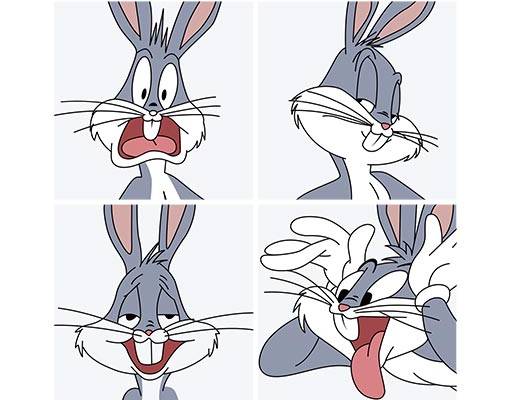 卡通兔子矢量四只兔子兔八哥矢量可爱卡通动物矢量做鬼脸的兔子矢量