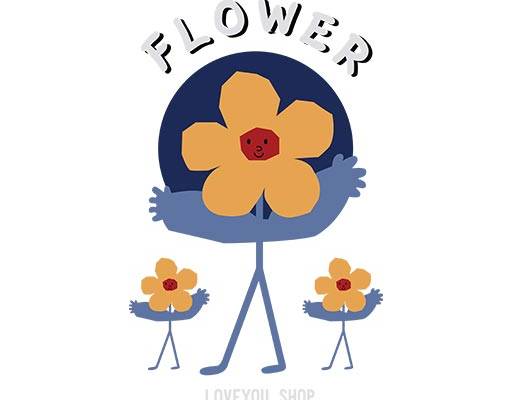 手绘卡通花朵矢量可爱卡通花卉矢量三朵花矢量flower矢量