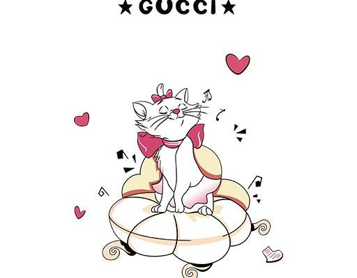 gucci古驰矢量图案玛丽猫矢量卡通猫咪矢量可爱卡通动物矢量Disney Marie Cat