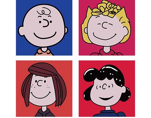史努比卡通人物矢量卡通男孩头像矢量卡通女孩头像四个卡通人物头像