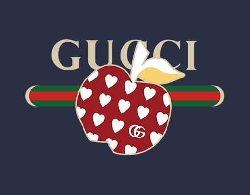 gucci苹果矢量英文字母矢量彩色苹果爱心苹果剪影矢量