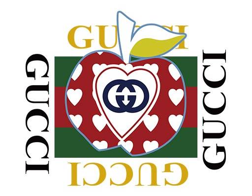 苹果矢量爱心苹果剪影矢量古驰图案英文字母矢量gucci古驰彩色线条矢量