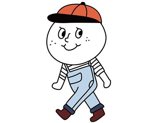 卡通人物矢量卡通小人矢量戴帽子的卡通人物矢量可爱卡通小人表情矢量