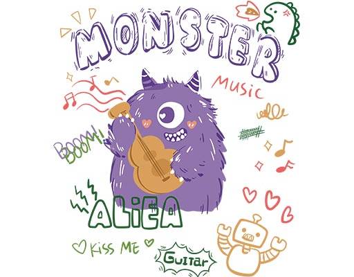 卡通小怪兽矢量可爱卡通矢量monster英文字母矢量卡通恐龙矢量