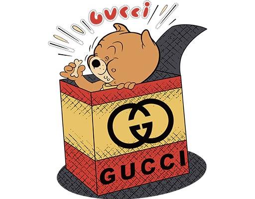 gucci古驰图案矢量卡通小熊矢量箱子里的小熊矢量可爱卡通动物矢量手绘小熊