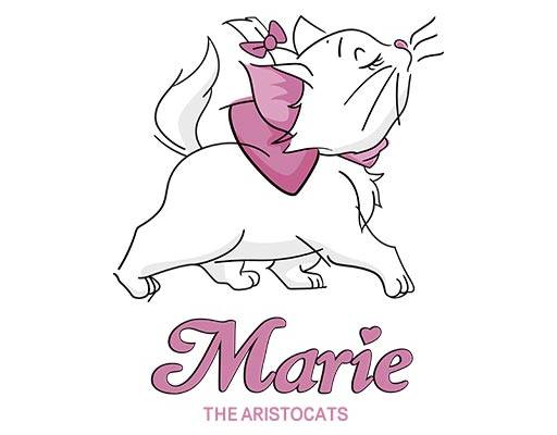 玛丽猫矢量卡通猫咪矢量可爱卡通动物矢量marie英文字母矢量手绘猫咪