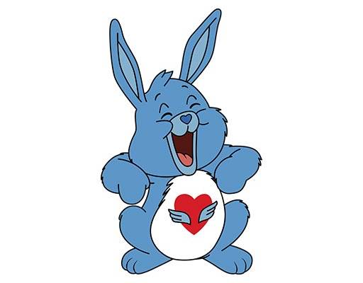 卡通兔子矢量可爱卡通动物矢量蓝色兔子手绘卡通兔子线稿矢量