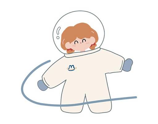 卡通女孩矢量宇航员女孩矢量手绘女孩简笔图案女孩线稿矢量情侣装图案