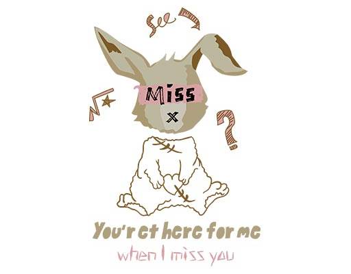 卡通兔子矢量情侣装卡通英文字母矢量断头小熊矢量可爱卡通动物miss英文字母