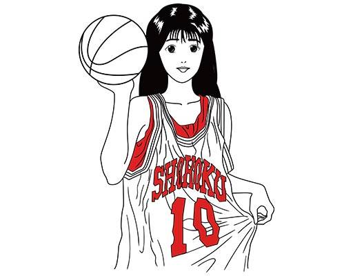 灌篮高手卡通女孩矢量井上彩子矢量女孩素描图案卡通人物手绘