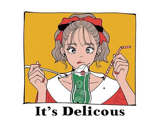 喝饮料的女孩卡通人物英文字母矢量欧美卡通人物手绘女孩