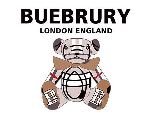 巴宝莉小熊矢量英文字母矢量buebrury小熊格子小熊矢量图案印花烫画图案