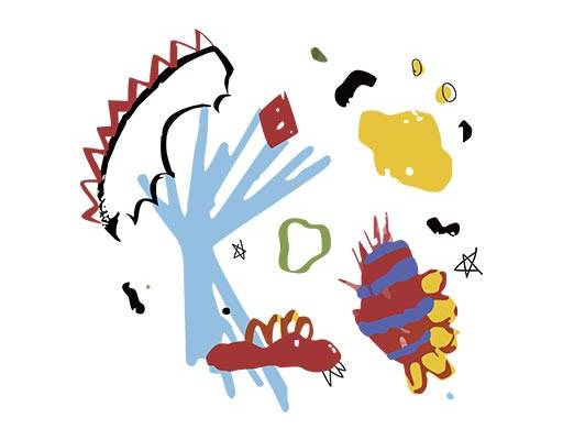 手绘涂鸦儿童手绘涂鸦画手写彩色图案