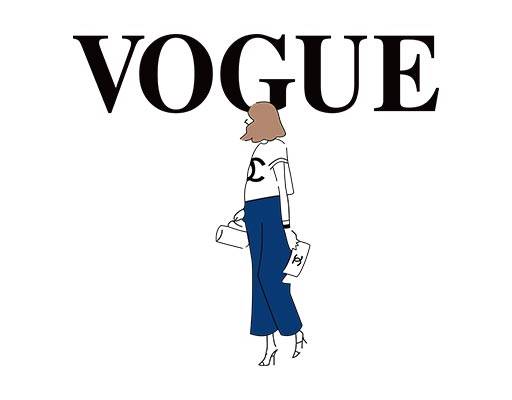 卡通女孩矢量vogue英文字母矢量女孩背影矢量手绘女孩图案欧美时尚女孩