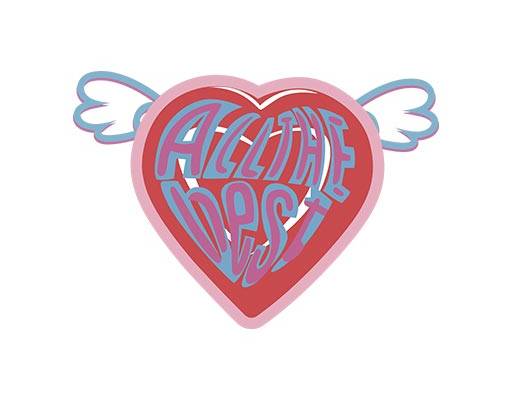 卡通爱心矢量图案英文字母矢量红色爱心心形翅膀图案