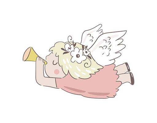 卡通小天使矢量吹号角的小女孩飞翔的天使卡通人物小孩图案
