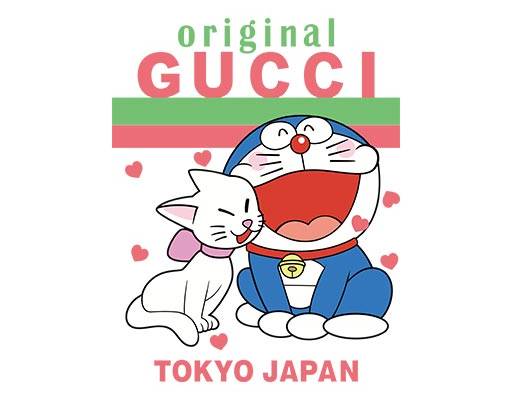 古驰矢量英文字母哆啦A梦矢量大牌动画片联名矢量爱心图案