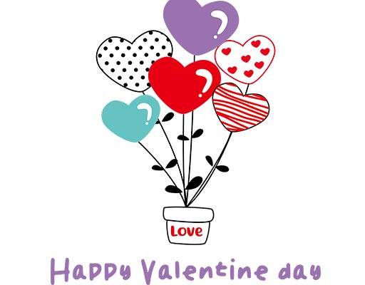 爱心矢量盆栽卡通图案手绘爱心气球矢量素材圆形爱心形状