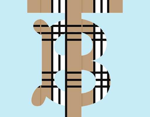 TB字母巴宝莉logo标志矢量素材巴宝莉TB标志巴宝莉格子