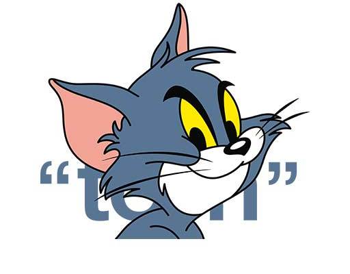 tom猫矢量印花图案可爱喵咪头像迪士尼卡通猫图案