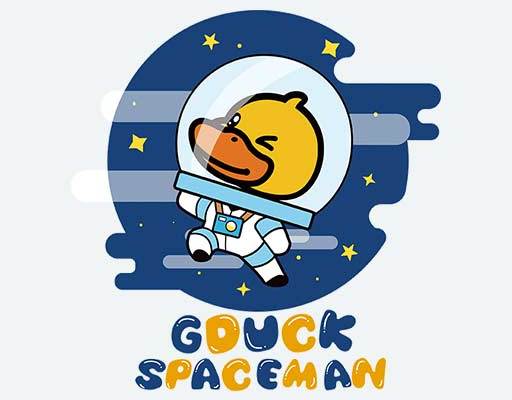 小黄鸭矢量卡通duck鸭子头像矢量太空宇航员鸭子矢量可爱动物矢量