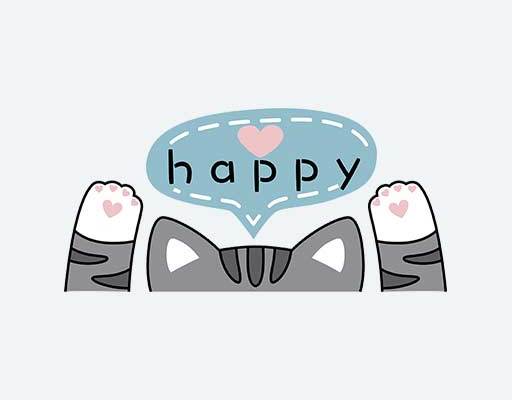 卡通猫咪矢量猫咪头像矢量happy英文字母矢量猫爪矢量猫耳朵可爱卡通动物矢量