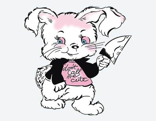 卡通兔子矢量拿刀的兔子矢量兔子简笔画矢量图案卡通兔子手绘兔子动物图案