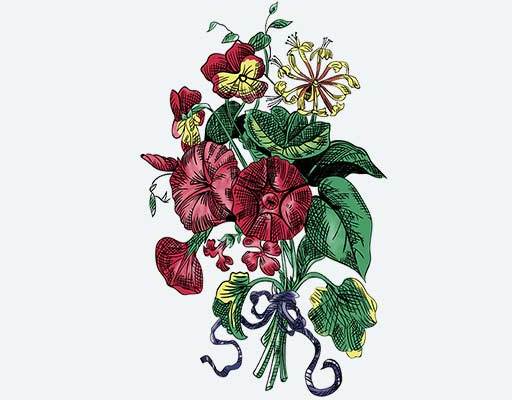 鲜花矢量图案手绘牵牛花矢量花朵素描矢量图案花朵线条矢量