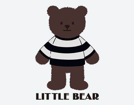卡通小熊矢量棕色小熊图案英文字母矢量小熊可爱卡通小熊简笔画矢量