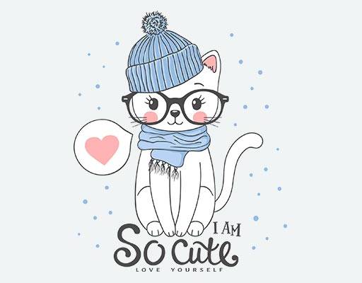 卡通猫咪矢量素材戴帽子的猫图案戴眼镜的猫咪可爱卡通动物