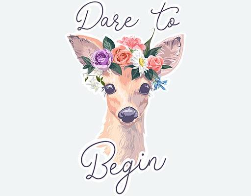 彩色鹿矢量素材可爱动物鹿英文字母小鹿花朵鹿动物