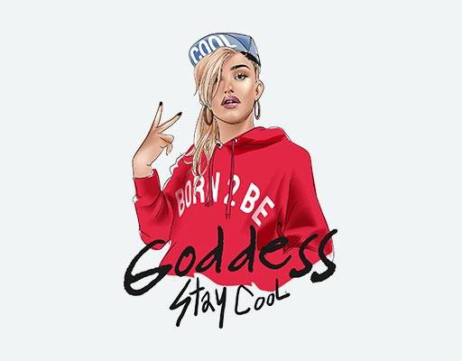 卡通女人矢量戴帽子的女孩手绘女孩头像卫衣女孩欧美矢量女