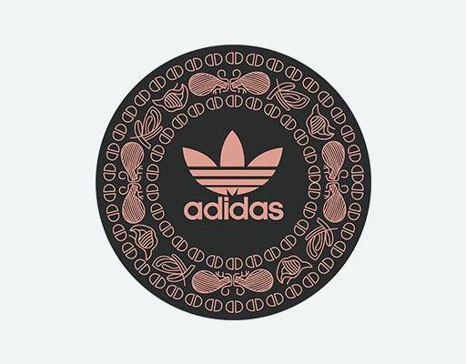 阿迪达斯矢量圆形图案三叶草矢量图案三叶草logo矢量线条图案