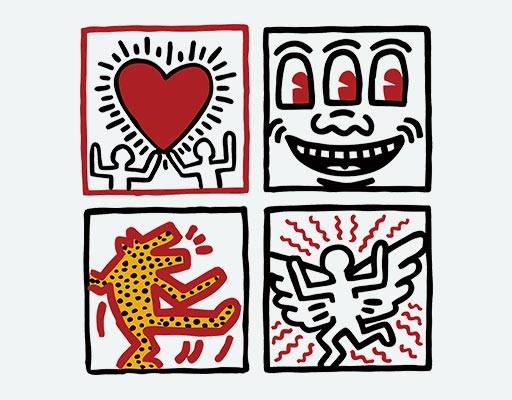 抽象卡通矢量人物线条矢量爱心图案人物表情天使动物剪影心形图案