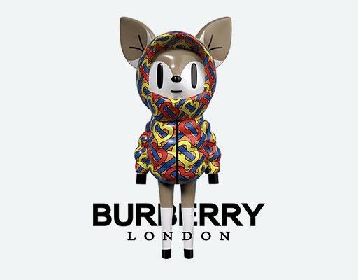 巴宝莉小鹿矢量可爱小鹿英文字母矢量卡通玩具矢量瓷器小鹿