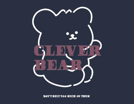 卡通小熊矢量小熊线条图案英文字母矢量可爱动物矢量小熊剪影