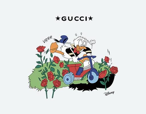 唐老鸭矢量gucci古驰英文字母矢量玫瑰花朵矢量英文迪士尼动物鸭子