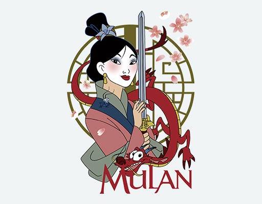 卡通女孩矢量人物矢量欧美女孩矢量迪士尼花木兰矢量人物木须龙桃花