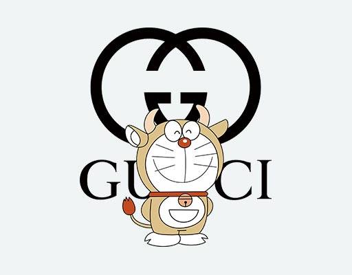 gucci古驰矢量图案gucci哆啦A梦牛头矢量图案卡通动画片图案