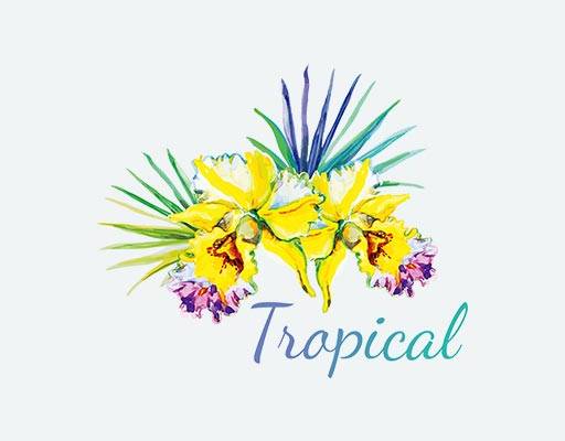 花卉矢量黄色花朵植物矢量卡通英文字母矢量