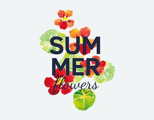 水彩花朵矢量卡通水彩手绘叶子花朵英文字母矢量