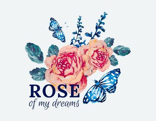 手绘水彩花朵矢量蝴蝶矢量花朵可爱花朵蝴蝶