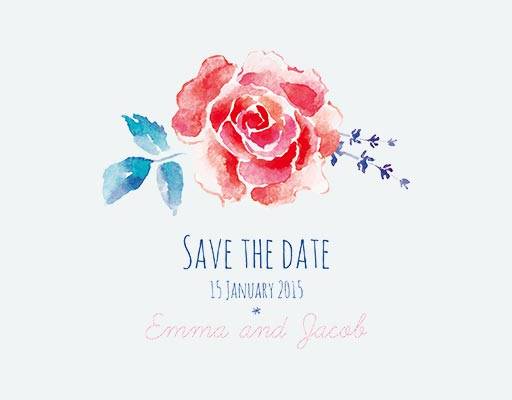 一朵玫瑰花矢量卡通水彩花朵矢量英文字母矢量手绘花朵