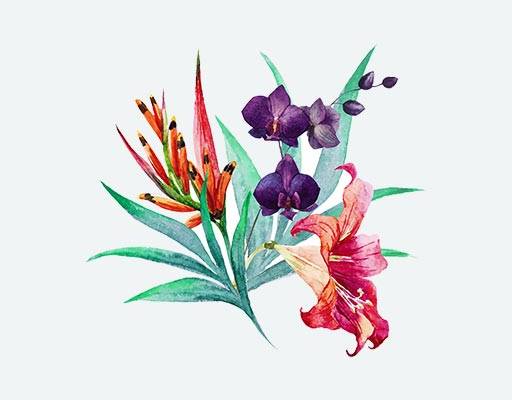 牵牛花喇叭花矢量水彩手绘矢量图案紫色花朵矢量彩色花朵