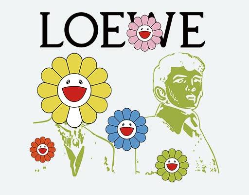 LOEWE罗意威太阳花矢量卡通男孩矢量彩色花朵花瓣矢量手绘男孩