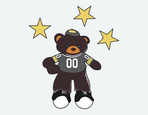 卡通小熊矢量手绘小熊矢量五角星小熊矢量棕色小熊简笔画小熊