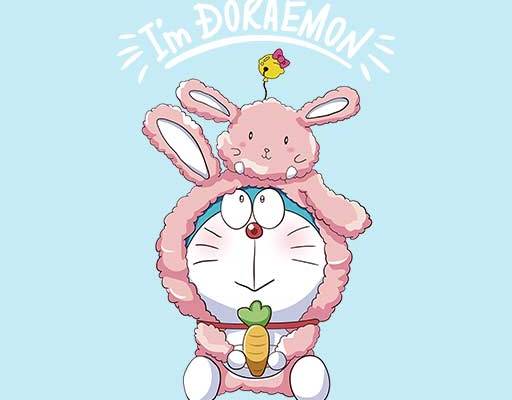 哆啦a梦图案手绘卡通手写英文字母矢量卡通公仔矢量