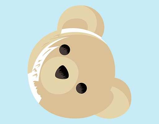 断头小熊矢量卡通动物图案手绘小熊头像